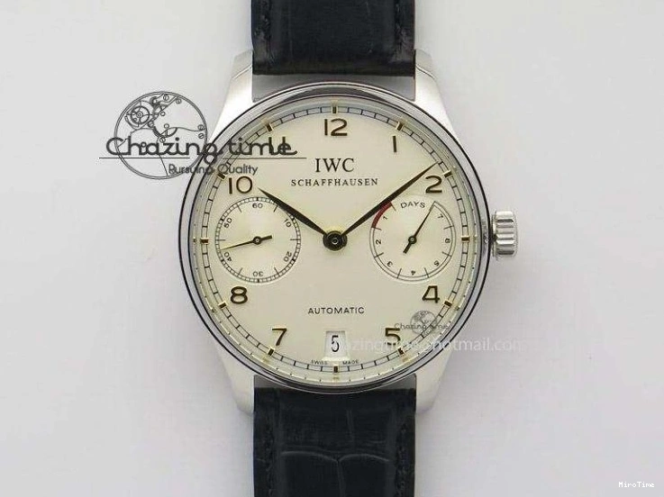 MIROTIME 0328 Portuguese IW3714 Diam ZF V2 1:1 Best Edition White Dial Blue Makers On Blue Leather Strap A79350 (Slim Movement) Stylish 7248